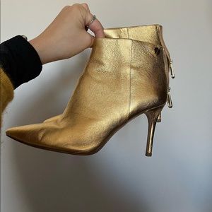 Gold heeled booties